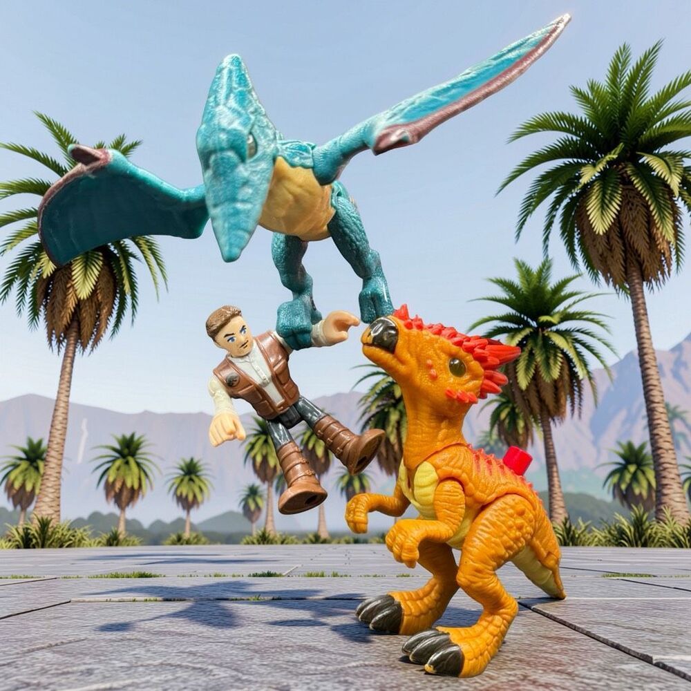 FP Imaginext JURASSIC WORLD DRACOREX + Owen Grady + Cretaceous Pterodactyl A75